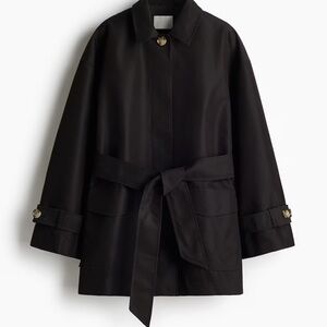 H&M Black Belted Trench Coat